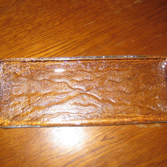 glass tray, wave design, heavy - Picture 1 of 2